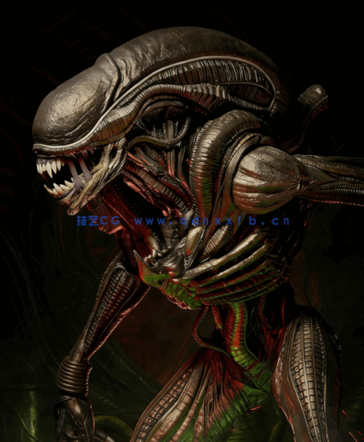 [3D打印人物] 异形Xenomorph《异形》影视角色雕刻手办3D打印模型(图3)