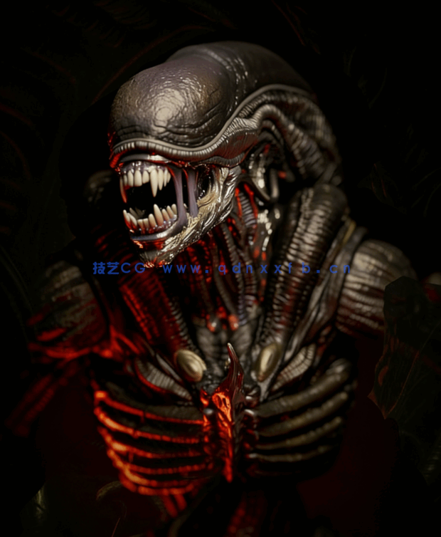[3D打印人物] 异形Xenomorph《异形》影视角色雕刻手办3D打印模型(图5)
