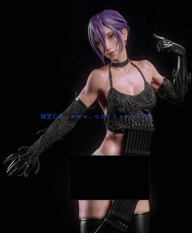 [3D打印人物] 蕾塞Reze站姿《链锯人》动画角色雕刻手办3D打印模型(图2)