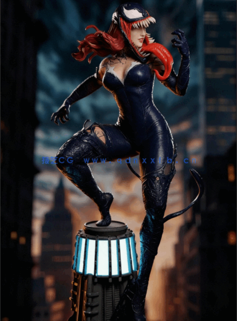 [3D打印人物] 女毒液Venomized MJ漫威人物角色雕刻手办3D打印模型(图3)