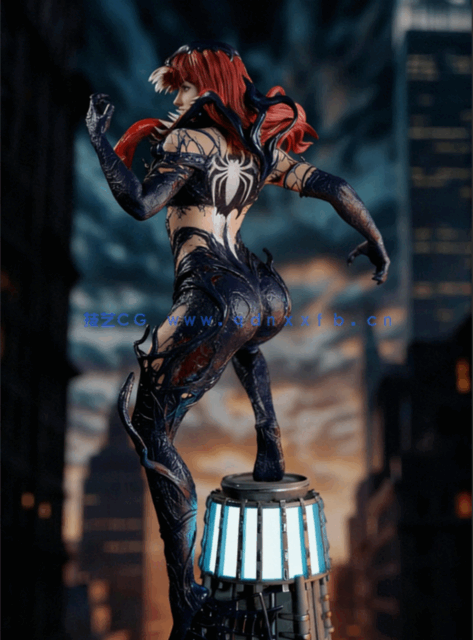 [3D打印人物] 女毒液Venomized MJ漫威人物角色雕刻手办3D打印模型(图4)
