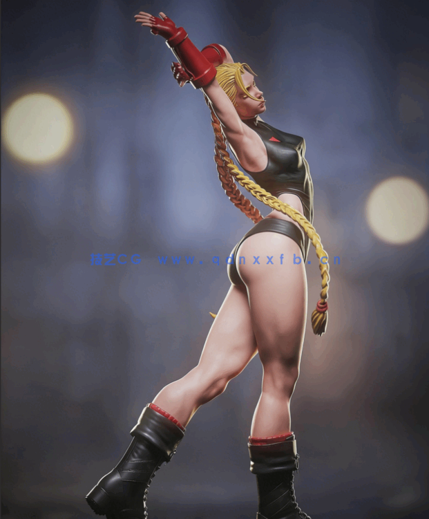 [3D打印人物] 嘉米·怀特Cammy站姿《街头霸王》游戏角色雕刻手办3D打印模(图4)