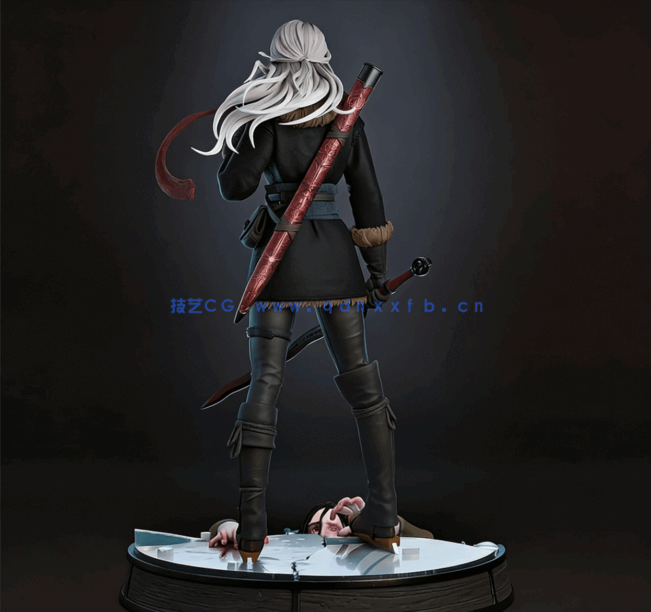 [3D打印人物] 希里Ciri《巫师猎魔人》游戏人物角色雕刻手办3D打印模型(图4)