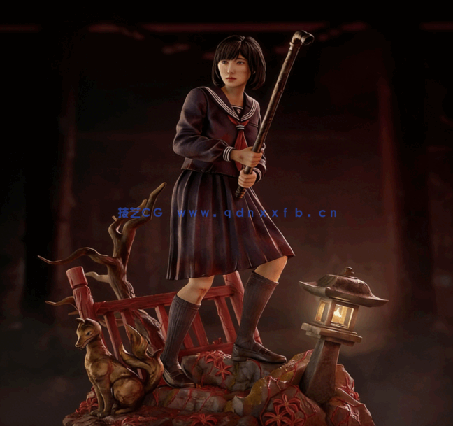 [3D打印人物] Hinako《寂静岭f》游戏角色雕刻手办3D打印模型(图3)