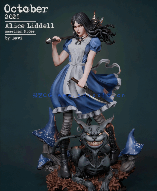 [3D打印人物] 爱丽丝·莱德尔《爱丽丝梦游仙境》人物角色雕刻手办3D打印模型(图1)