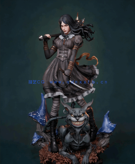 [3D打印人物] 爱丽丝·莱德尔《爱丽丝梦游仙境》人物角色雕刻手办3D打印模型(图5)