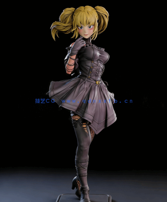 [3D打印人物] Ani马斯克旗下AI伴侣角色雕刻手办3D打印模型(图3)