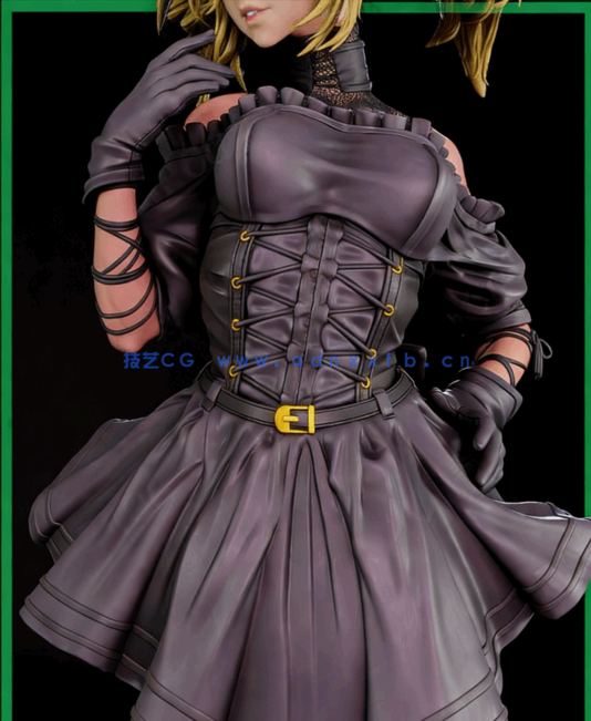 [3D打印人物] Ani马斯克旗下AI伴侣角色雕刻手办3D打印模型(图5)