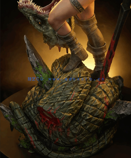 [3D打印人物] 红发索尼娅Red Sonja站姿《女王神剑》角色雕刻手办3D打印模(图5)