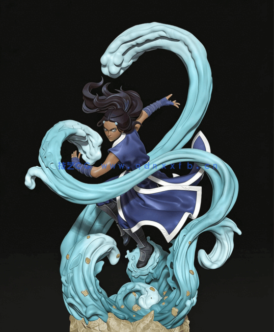 [3D打印人物] 卡塔拉Katara《降世神通》动画角色雕刻手办3D打印模型(图1)
