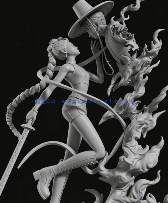 [3D打印人物] Rumi《K-Pop恶魔猎人》动画角色雕刻手办3D打印模型(图3)