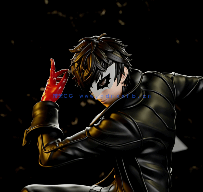 [3D打印人物] 雨宫莲Joker《女神异闻录5 皇家版》游戏角色雕刻手办3D打印(图2)