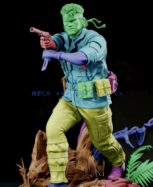 [3D打印人物] 杰克食蛇者Naked Snake《合金装备》游戏角色雕刻手办3D打印(图5)