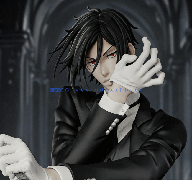 [3D打印人物] 塞巴斯蒂安·米卡利斯Sebastian Michaelis《黑执事》动漫角色雕(图1)