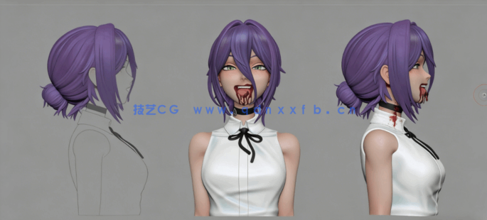 [3D打印人物] 蕾塞Reze《电锯人》动画角色雕刻手办3D打印模型(图3)