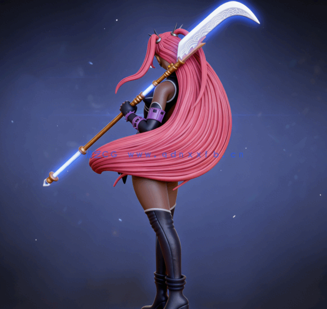 [3D打印人物] 韩系流行美学暗黑恶魔女猎人角色雕刻手办3D打印模型(图4)