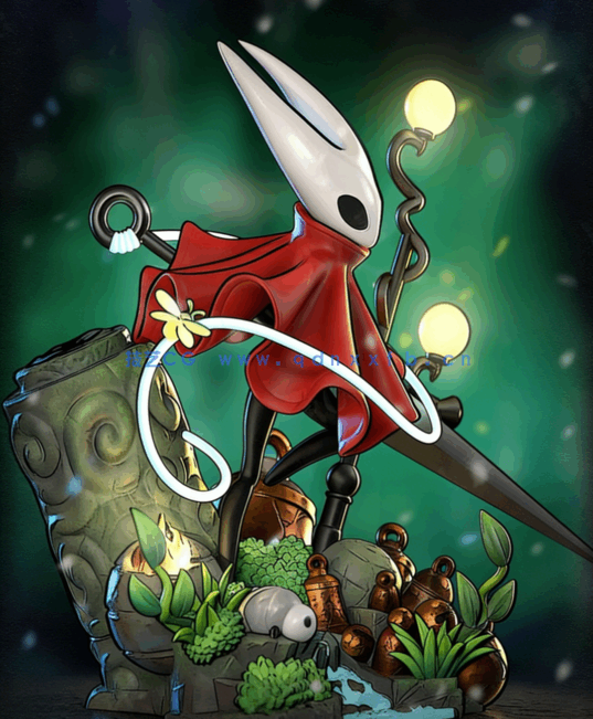 [3D打印人物] 大黄蜂(Hornet《空洞骑士：丝之歌》游戏角色雕刻手办3D打印(图2)