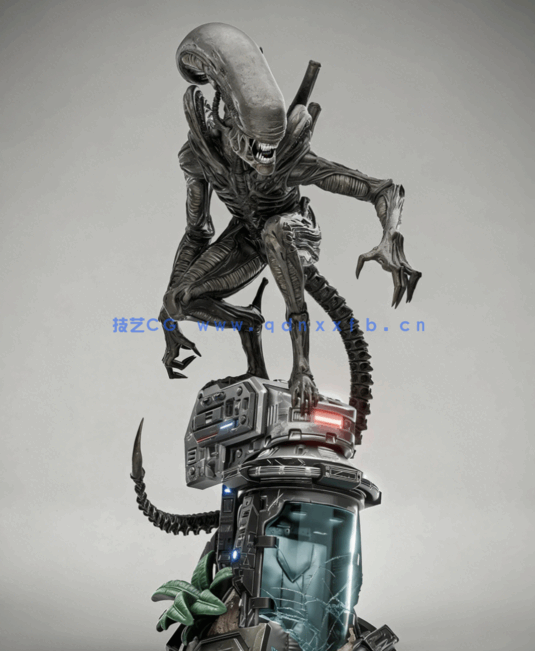 [3D打印人物] 异形外星怪兽《异形》影视角色雕刻手办3D打印模型(图5)