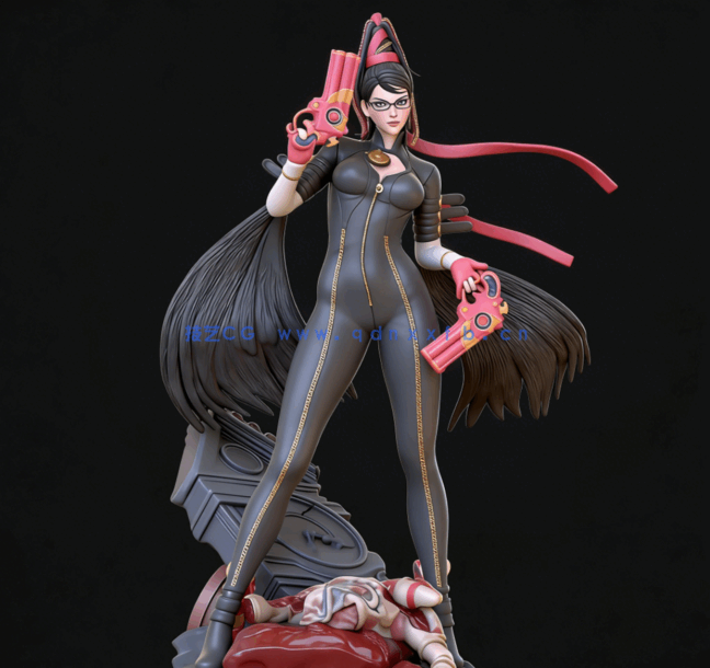 [3D打印人物] 贝优妮塔Bayonetta双枪《猎天使魔女》游戏角色雕刻手办3D打(图2)