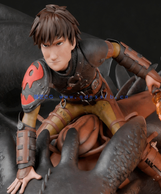[3D打印人物] 小嗝嗝与无牙Hiccup《驯龙高手》动漫角色雕刻手办3D打印模型(图2)