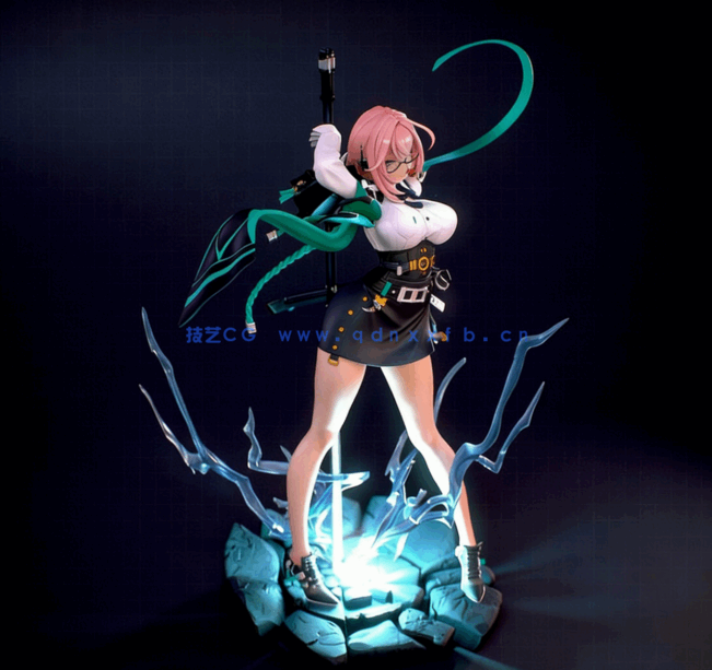 [3D打印人物] 月城怜Tsukishiro Yanagi《绝区零》游戏角色雕刻手办3D打印模(图5)