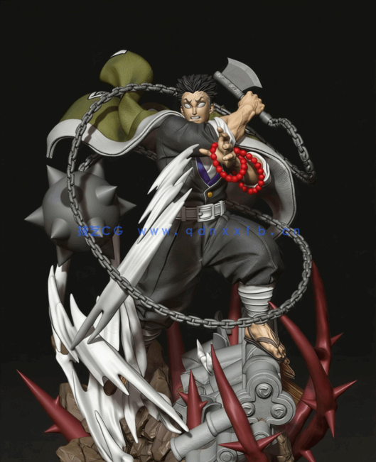 [3D打印人物] 悲鸣屿行冥Himejima Gyomei岩柱《鬼灭之刃》动漫角色雕刻手(图2)