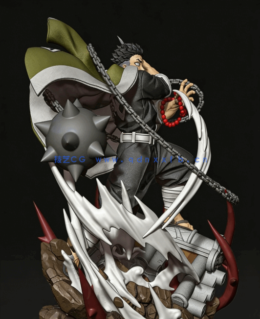 [3D打印人物] 悲鸣屿行冥Himejima Gyomei岩柱《鬼灭之刃》动漫角色雕刻手(图3)