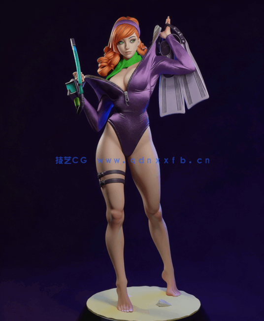 [3D打印人物] 达芙妮Daphne《史努比》动漫人物角色雕刻手办3D打印模型(图2)