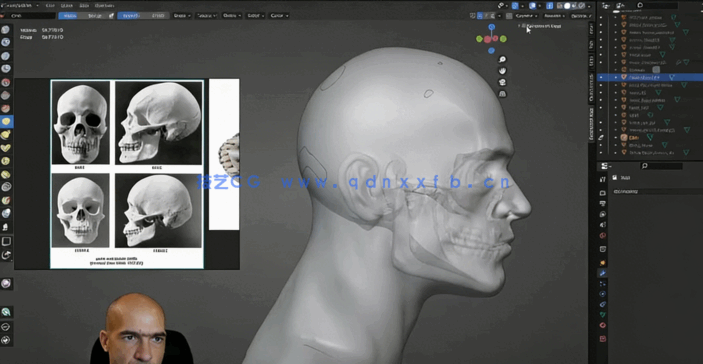 Zbrush人物头部解剖学和雕刻技术训练视频教程 (图2)