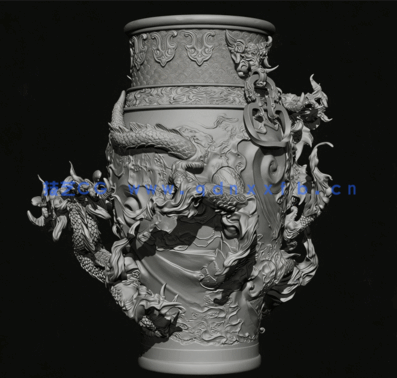 Zbrush龙形花纹造型古董花瓶完整雕刻训练视频教程 (图2)