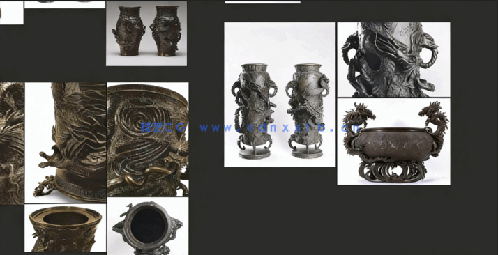 Zbrush龙形花纹造型古董花瓶完整雕刻训练视频教程 (图4)