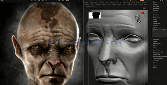 Zbrush逼真人形生物概念设计完整制作流程视频教程(图2)