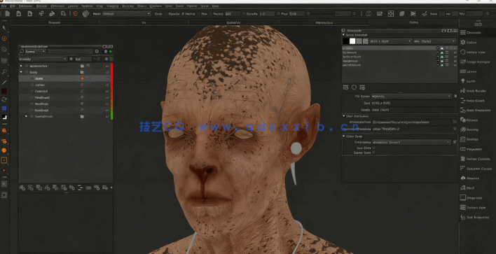Zbrush逼真人形生物概念设计完整制作流程视频教程(图4)