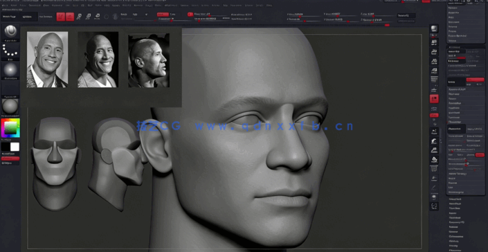 Zbrush真实照片雕刻出3D人物角色技术视频教程(图5)