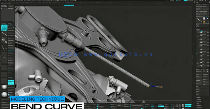 Zbrush直升机UH-60主旋翼硬表面雕刻j建模制作视频教程 (图2)