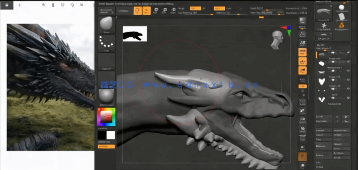 Zbrush冰霜巨龙雕刻制作大师班视频教程(图3)