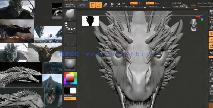 Zbrush冰霜巨龙雕刻制作大师班视频教程(图2)