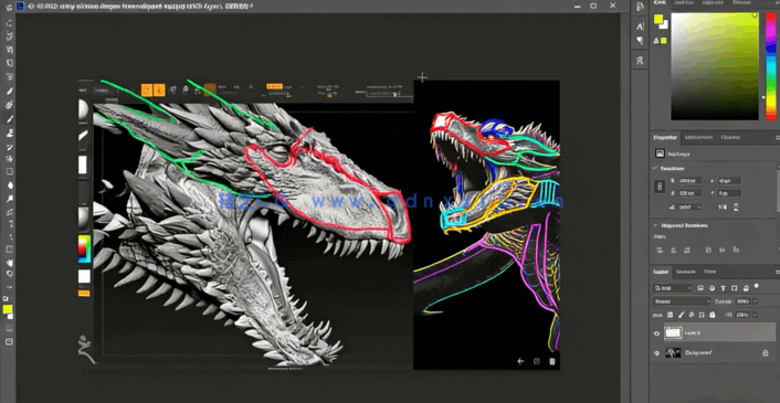 Zbrush冰霜巨龙雕刻制作大师班视频教程(图5)