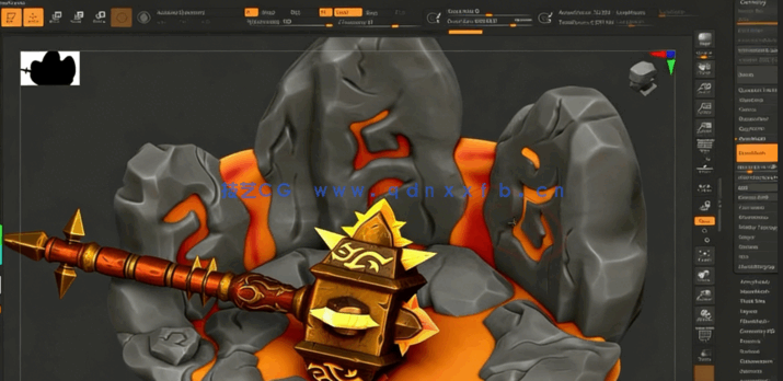 ZBrush游戏武器硬表面实例制作视频教程(图5)