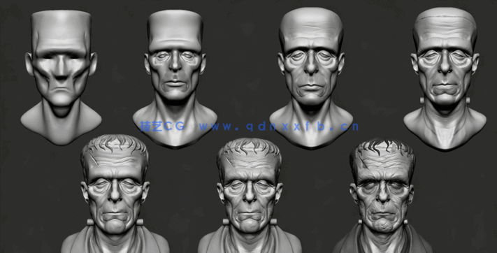 Zbrush科学怪人弗兰肯斯坦角色雕刻实例训练视频教程(图4)
