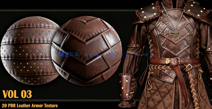 20组Substance皮革盔甲4K PBR无缝贴图材质预设(图1)