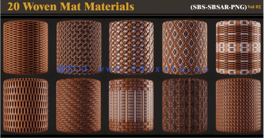 20个藤编PBR材质(图1)