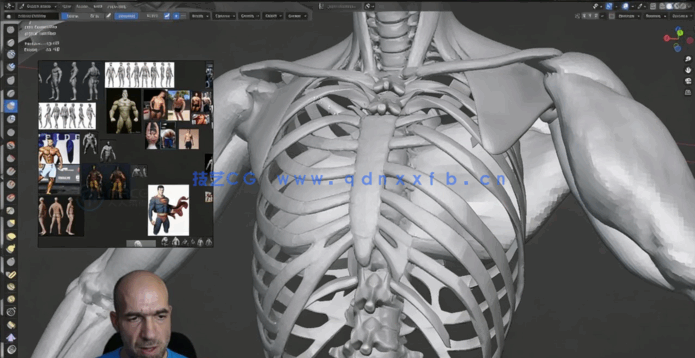 ZBrush人体手臂和手部解剖雕刻建模技术视频教程(图5)