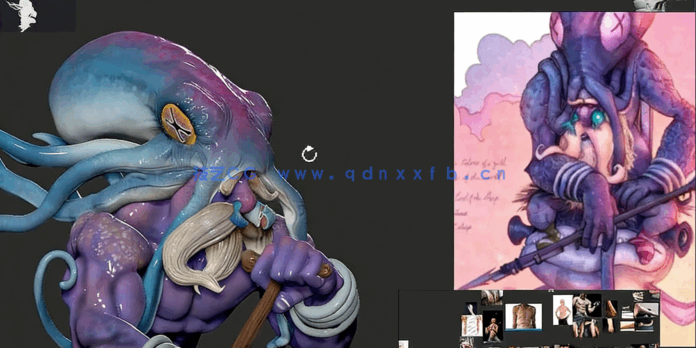 乌鱼先生概念艺术动态插画创作流程视频教程(图3)