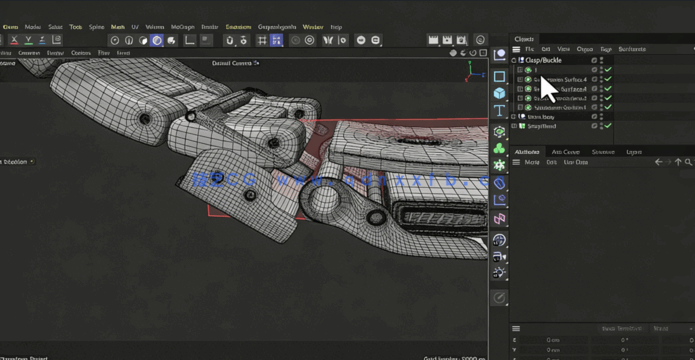免费下载3小时47分钟高级C4D对照参考图高精度手表工业建模教程(图3)