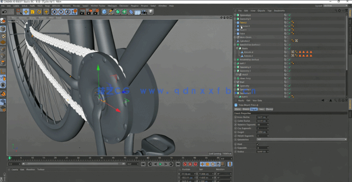 C4D全细节精品自行车建模渲染教程(图2)