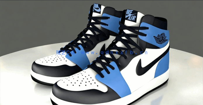 C4D耐克乔丹1复古高黑曜石篮球鞋建模教程(图1)