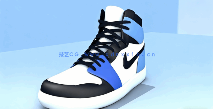 C4D耐克乔丹1复古高黑曜石篮球鞋建模教程(图2)