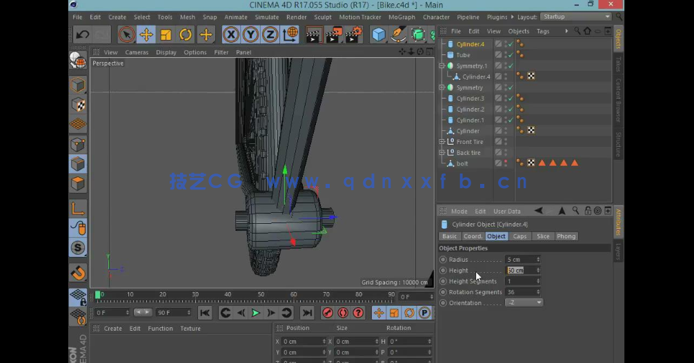 C4D教程-自行车零件(图2)