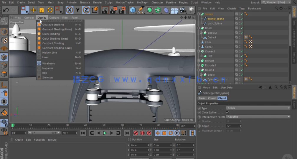 C4D无人机建模渲染视频教程 大疆精灵3(图3)